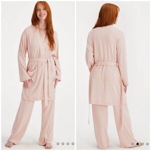 Girlfriend Collective Dawn Dream Robe Blush Pink Tencel Sz M NWT
